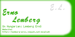 erno lemberg business card